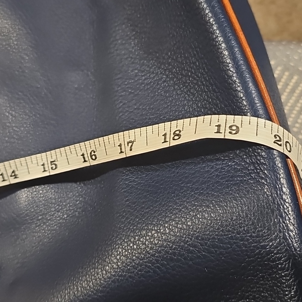 Dooney & Bourke Navy with Tan Leather Trim Tote Satchel - Picture 12 of 12